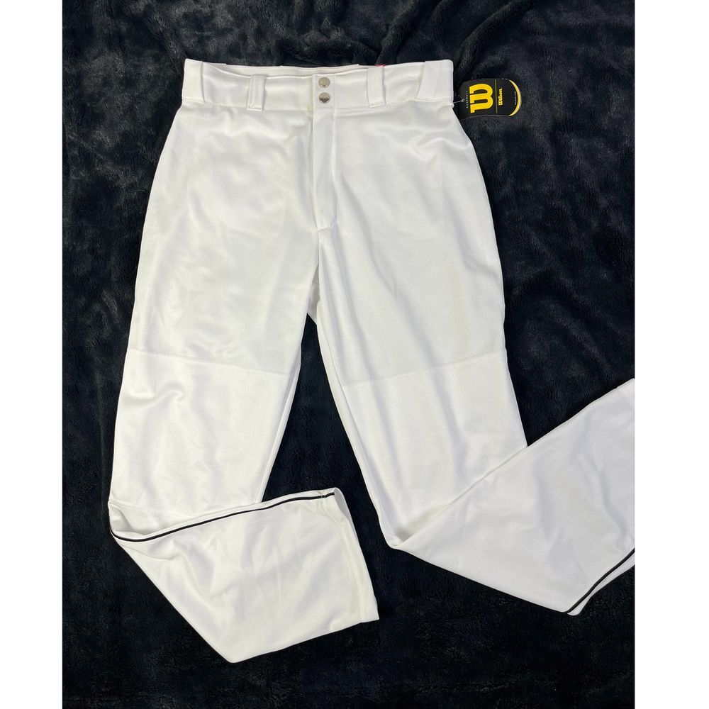 Wilson Baseball Pants Athletic Sport Performance White Piped Classic Fit Medium‎